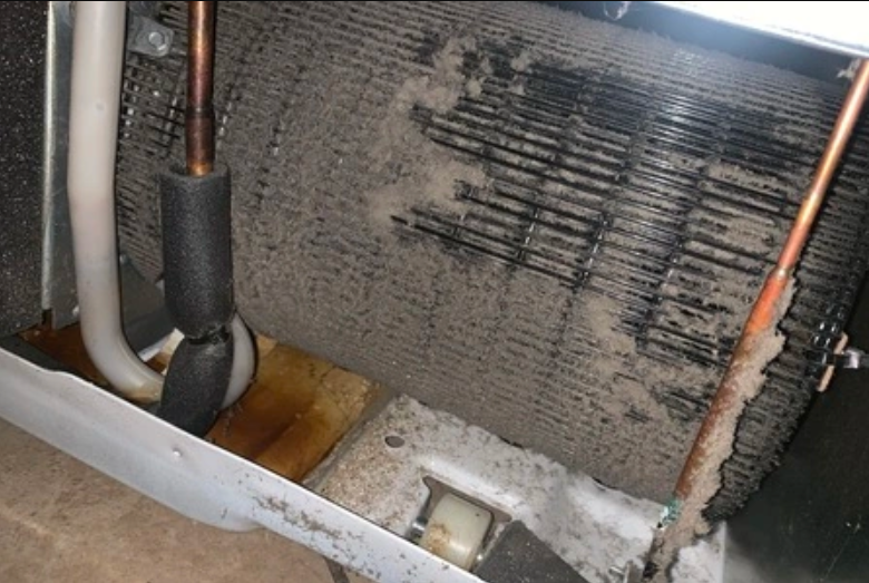 Refrigerator component close-up